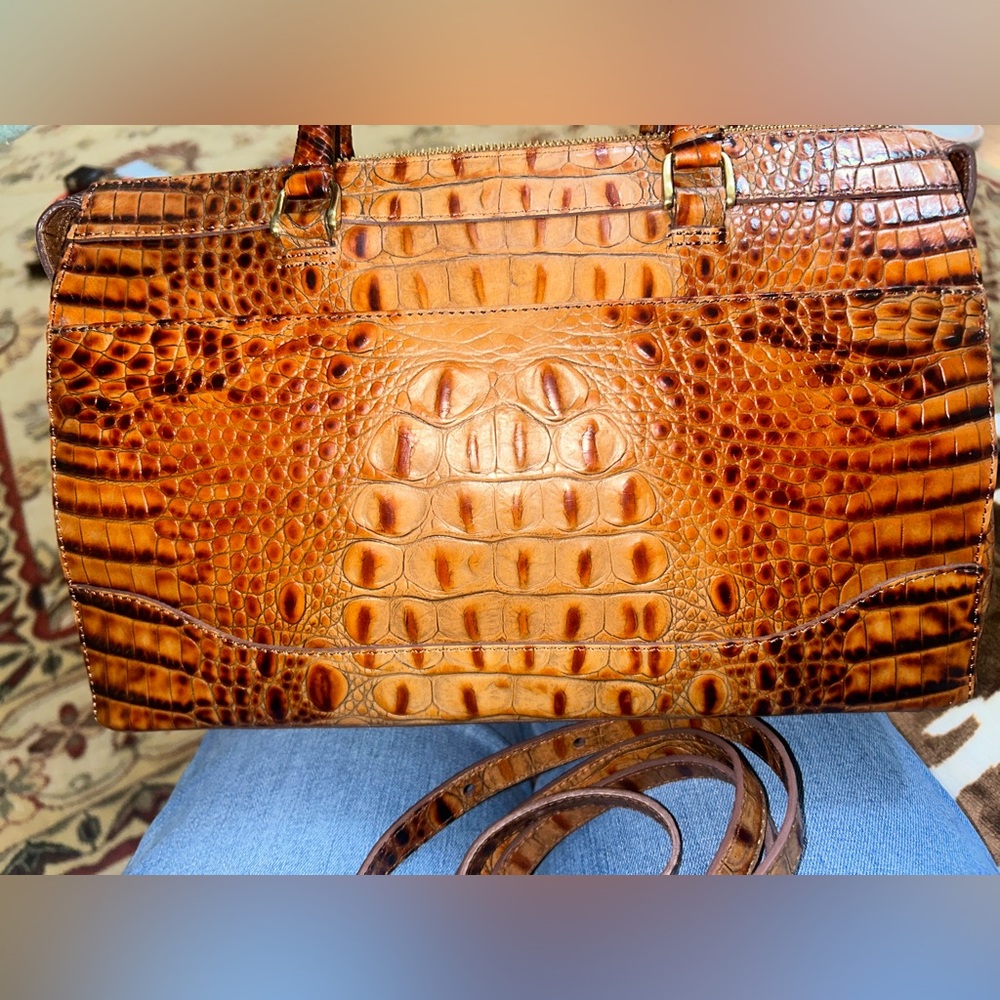 Brahmin Tan Crocodile Embossed Briefcase - Picture 6 of 8